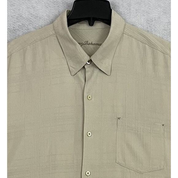 Tommy Bahama Shirt Mens XXL Beige 100% Silk Long Sleeve Button Up - Picture 9 of 15